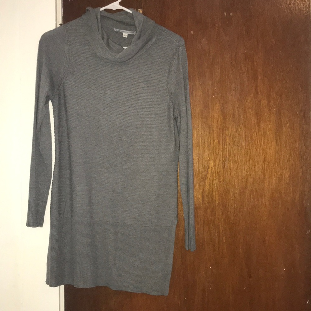 Grey Longsleeve Turtle Neck Dress